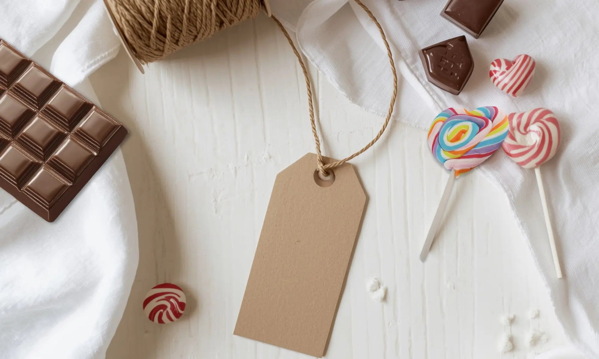 candy on a neutral surface representing candy gram templates created by Simple Desert Designs