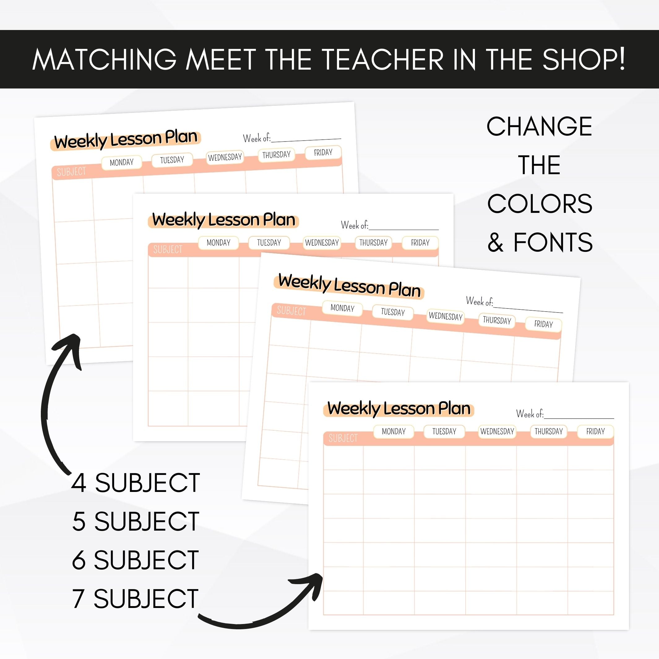 teacher planner custom