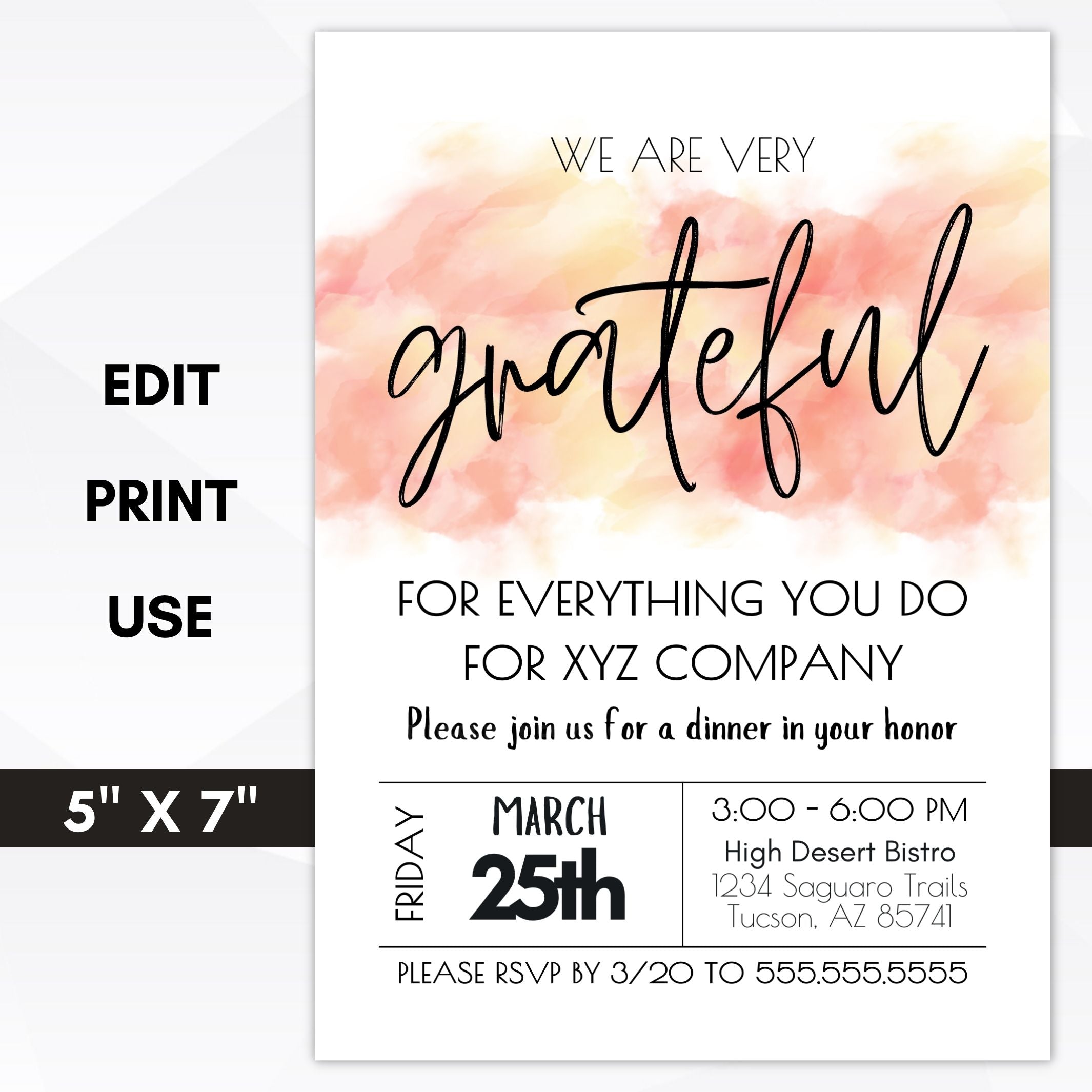 Employee Appreciation Party Invite Simple Desert Designs