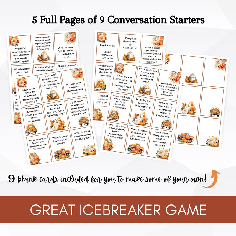 thanksgiving conversation ice breaker game