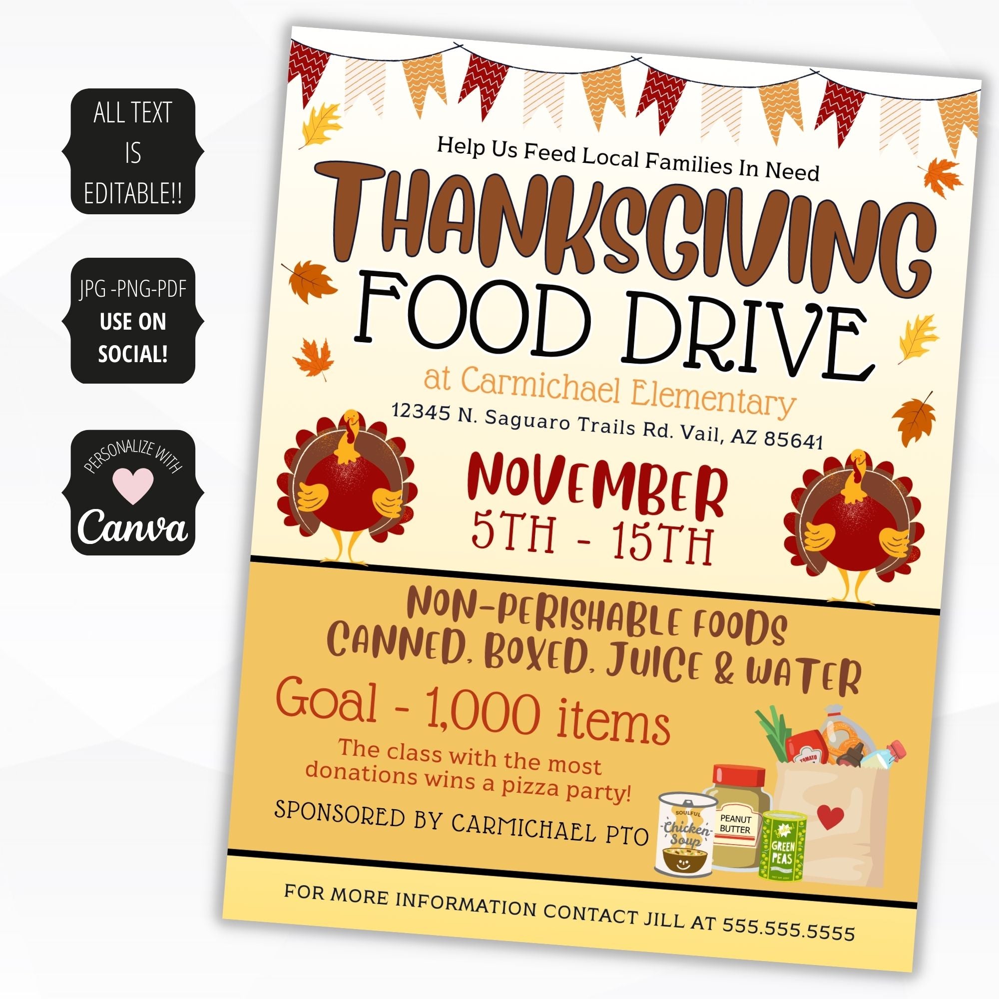 canned food drive flyer
