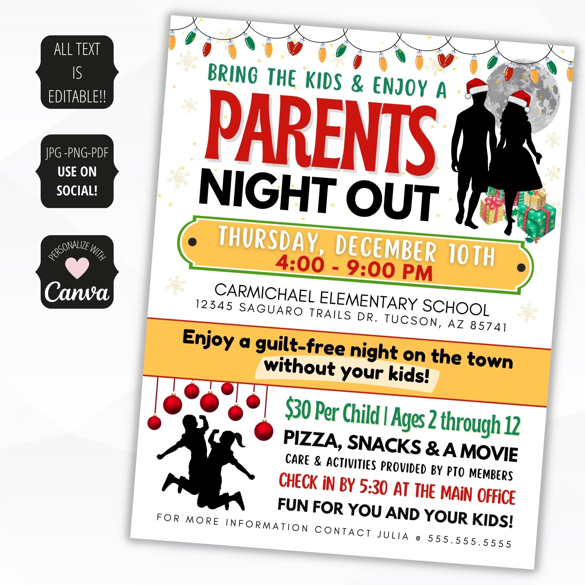 parent night out flyer