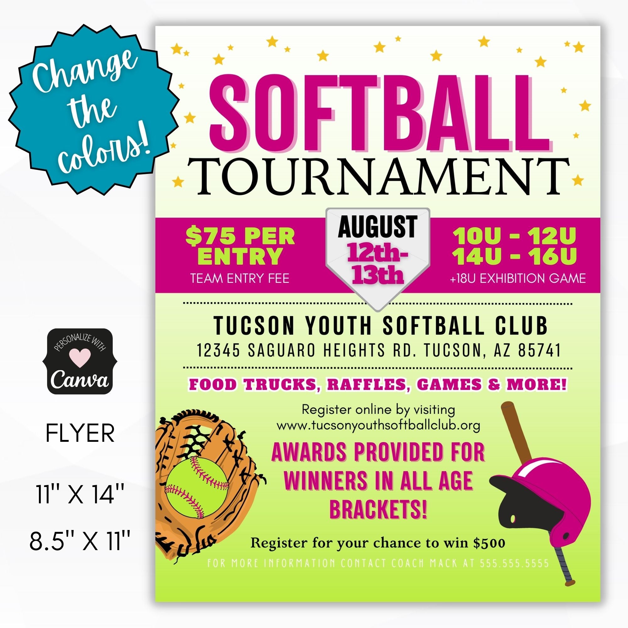 Softball Tournament Flyer Simple Desert Designs softball-tournament-flyer-simple-desert-designs