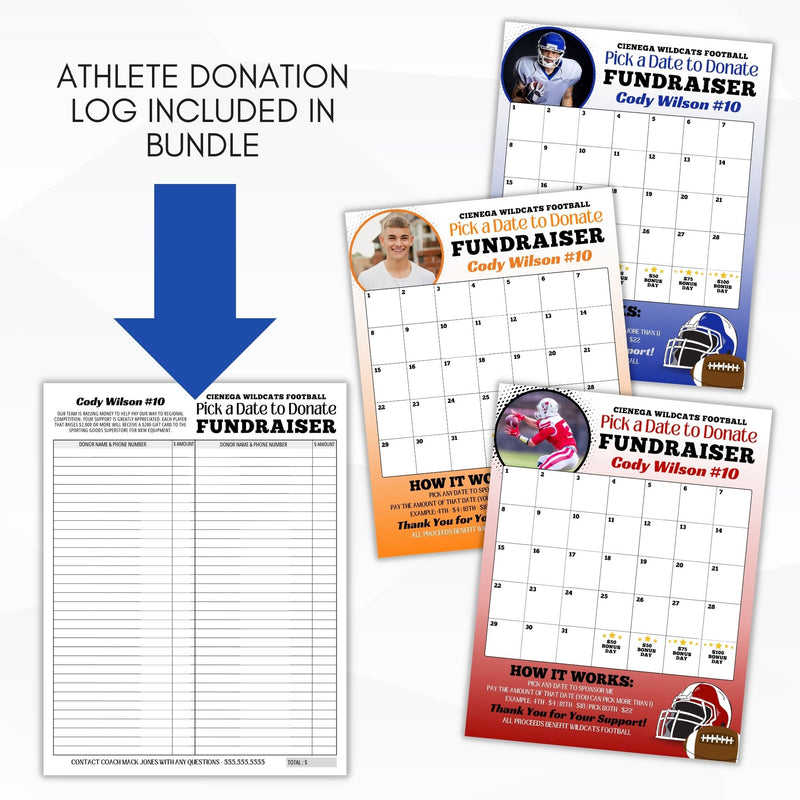 football calendar fundraiser