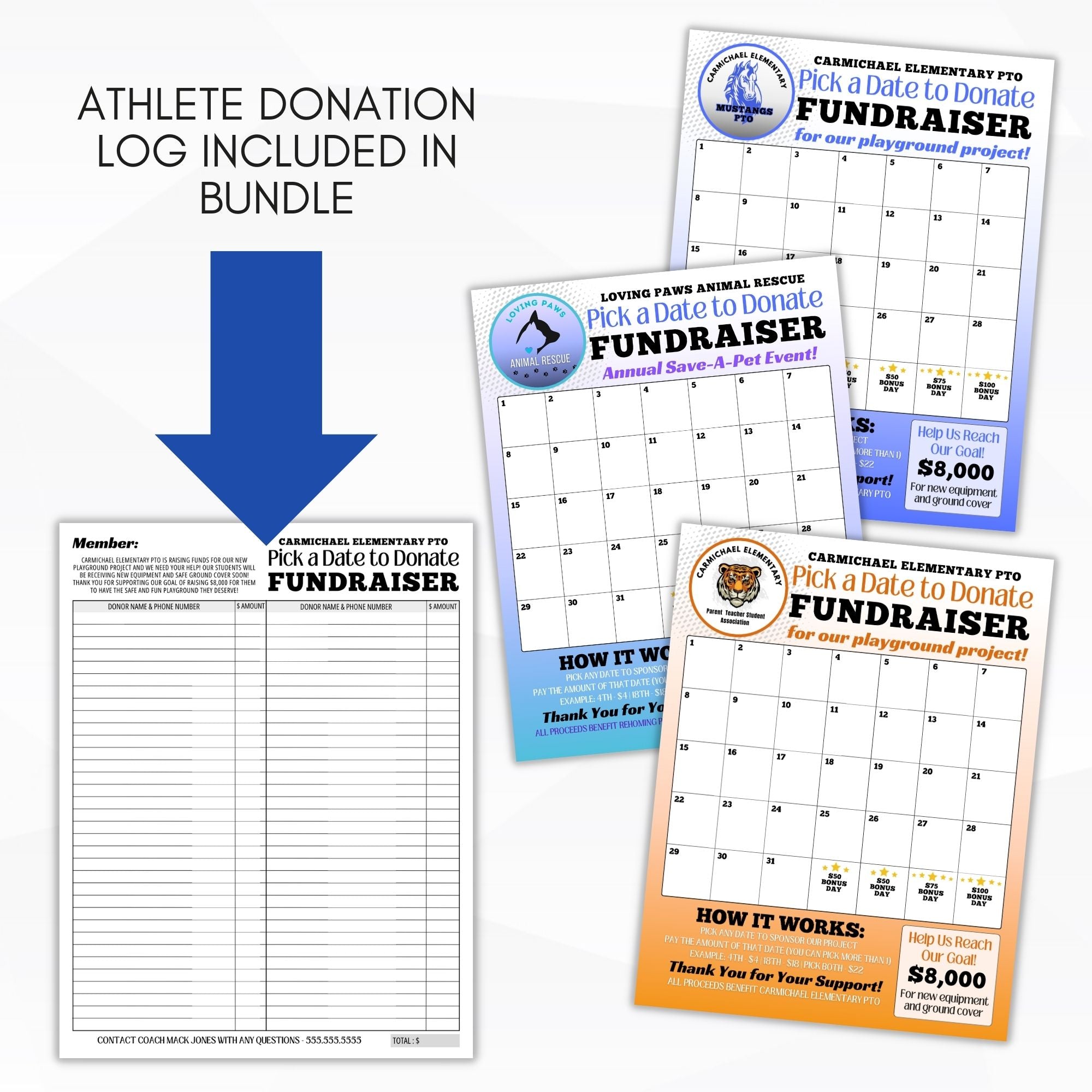 calendar fundraiser template