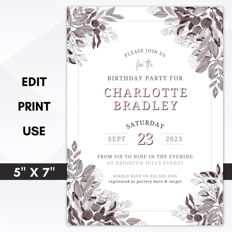 vintage birthday invitation