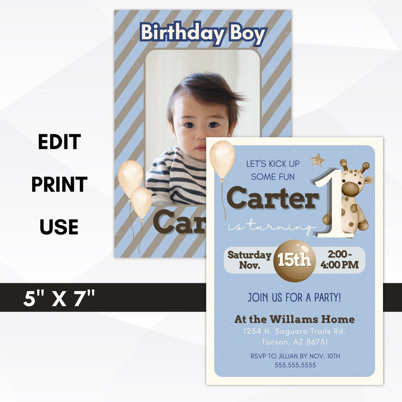 boys first birthday invitations