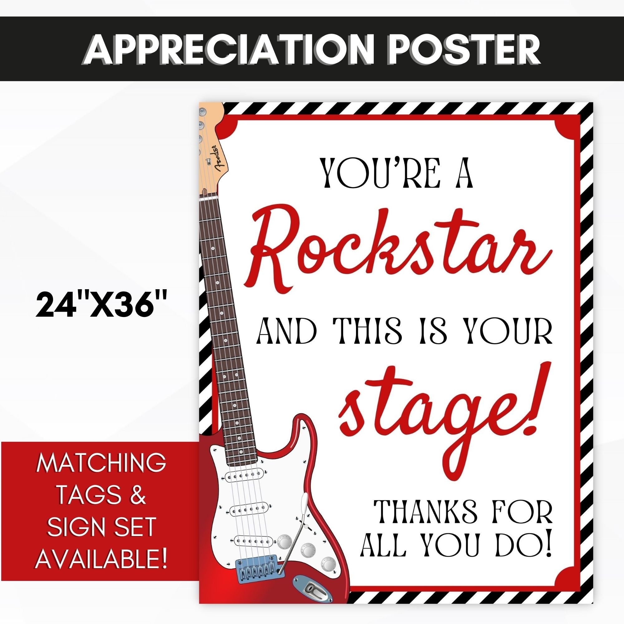 24 by 36 teacher nurse employee staff or volunteer appreciation week poster template