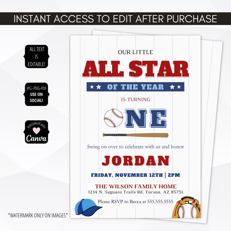 first birthday party invitation