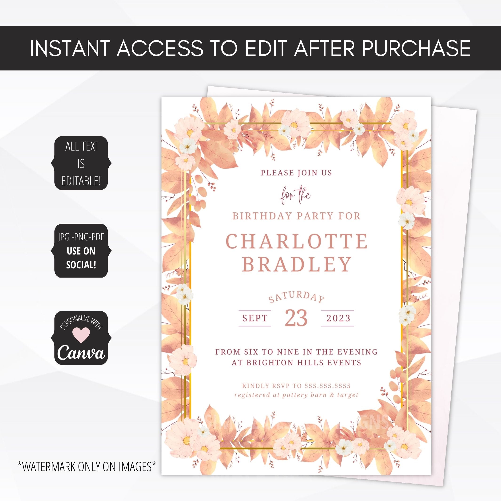 floral party invitations