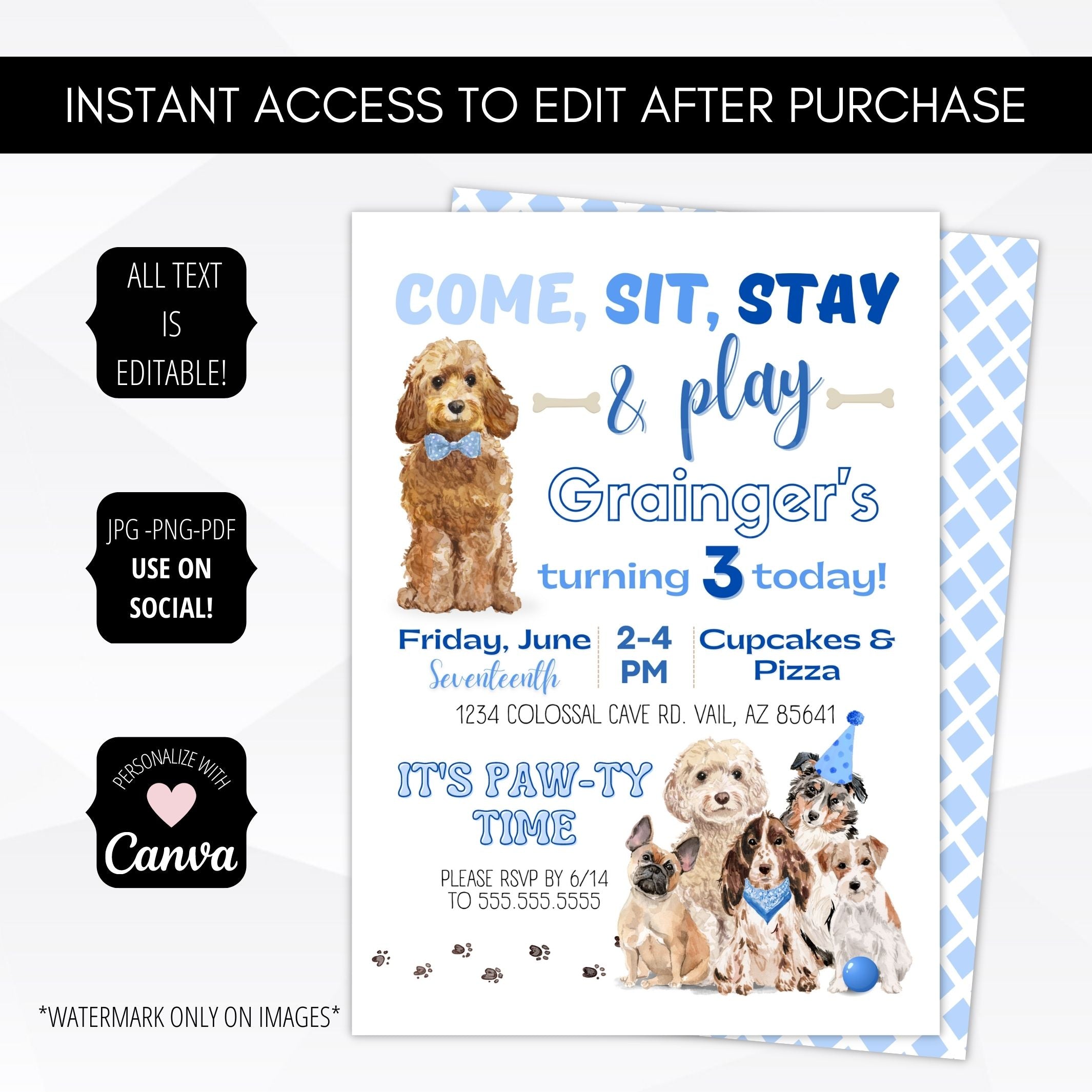 dog birthday party invites