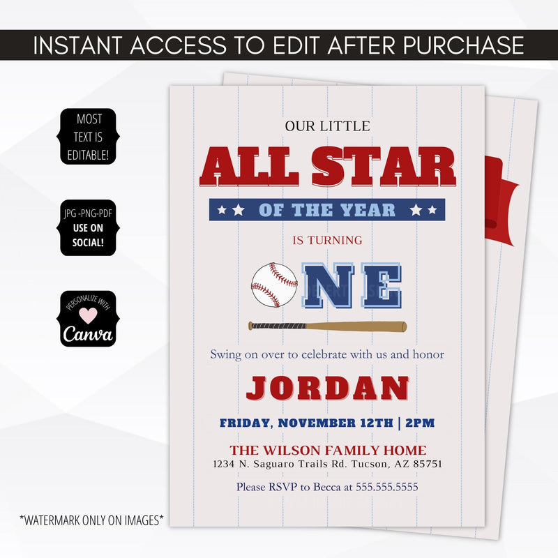 all star birthday party invitations