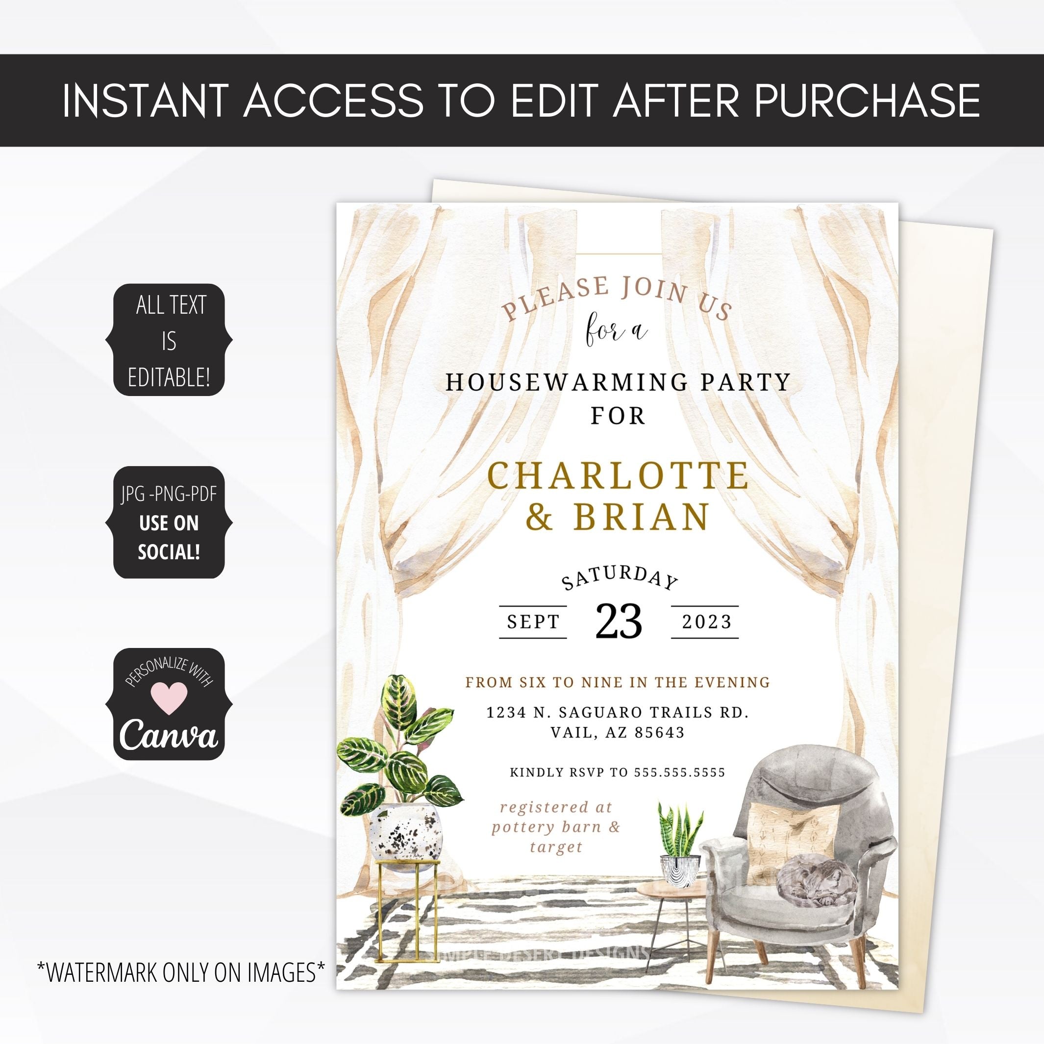 boho invitation template