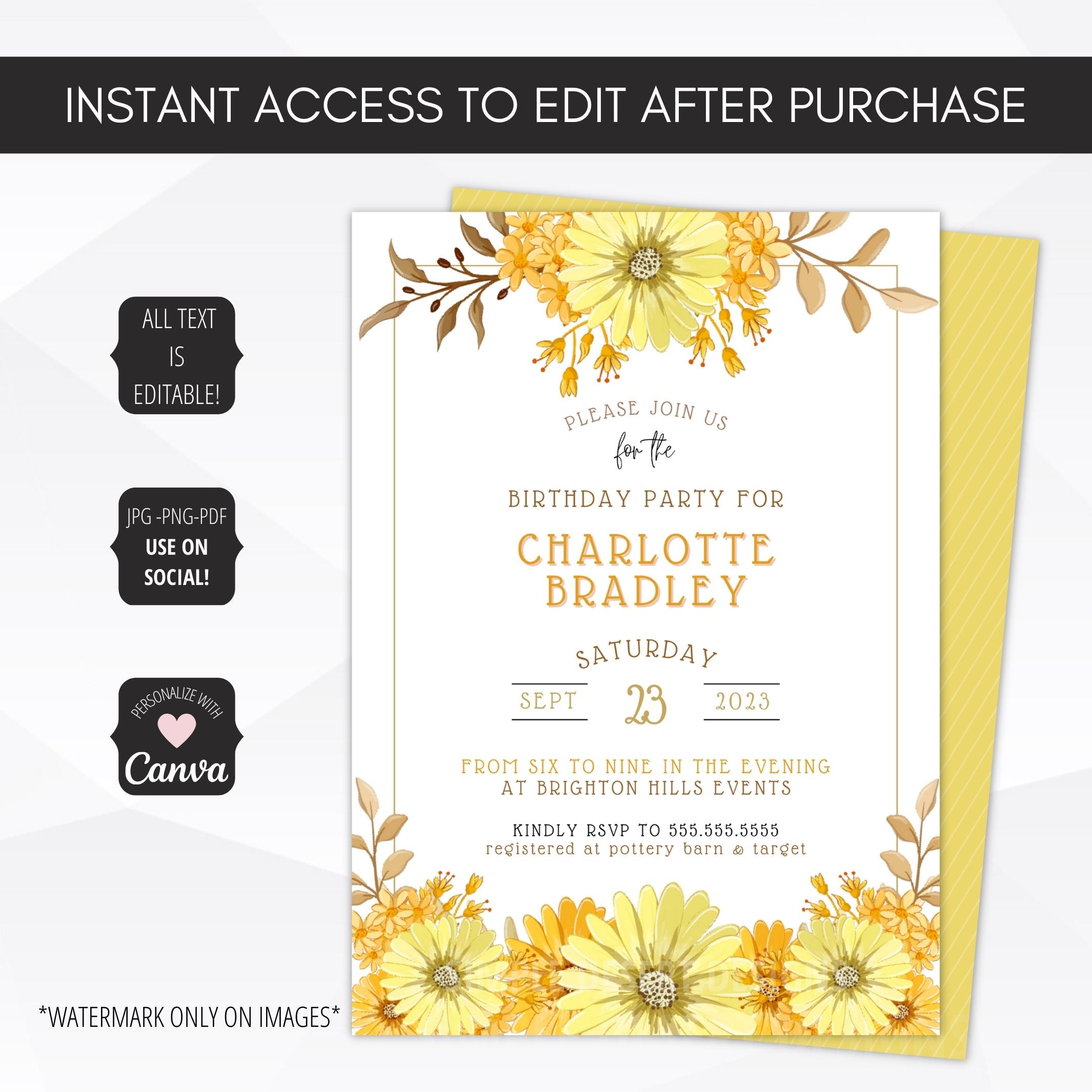 groovy birthday party invitation