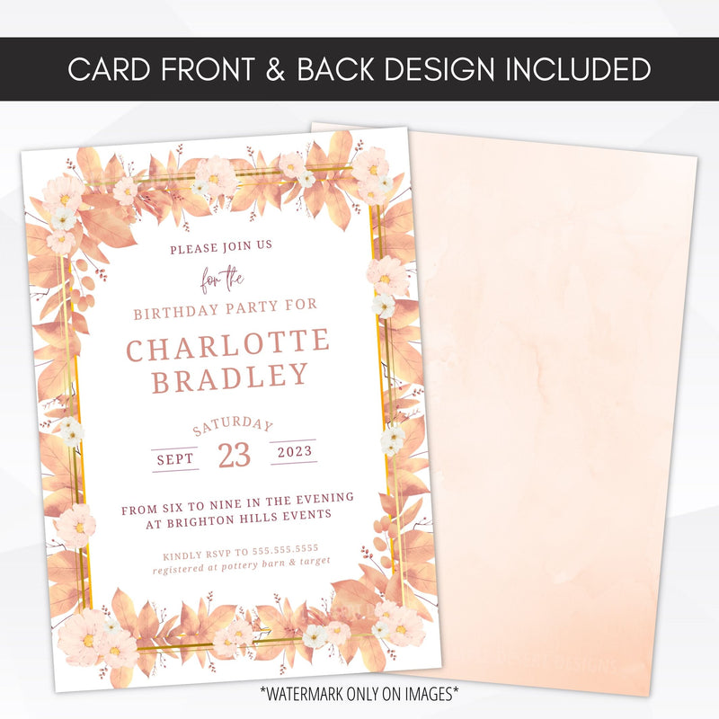 peach wedding invites