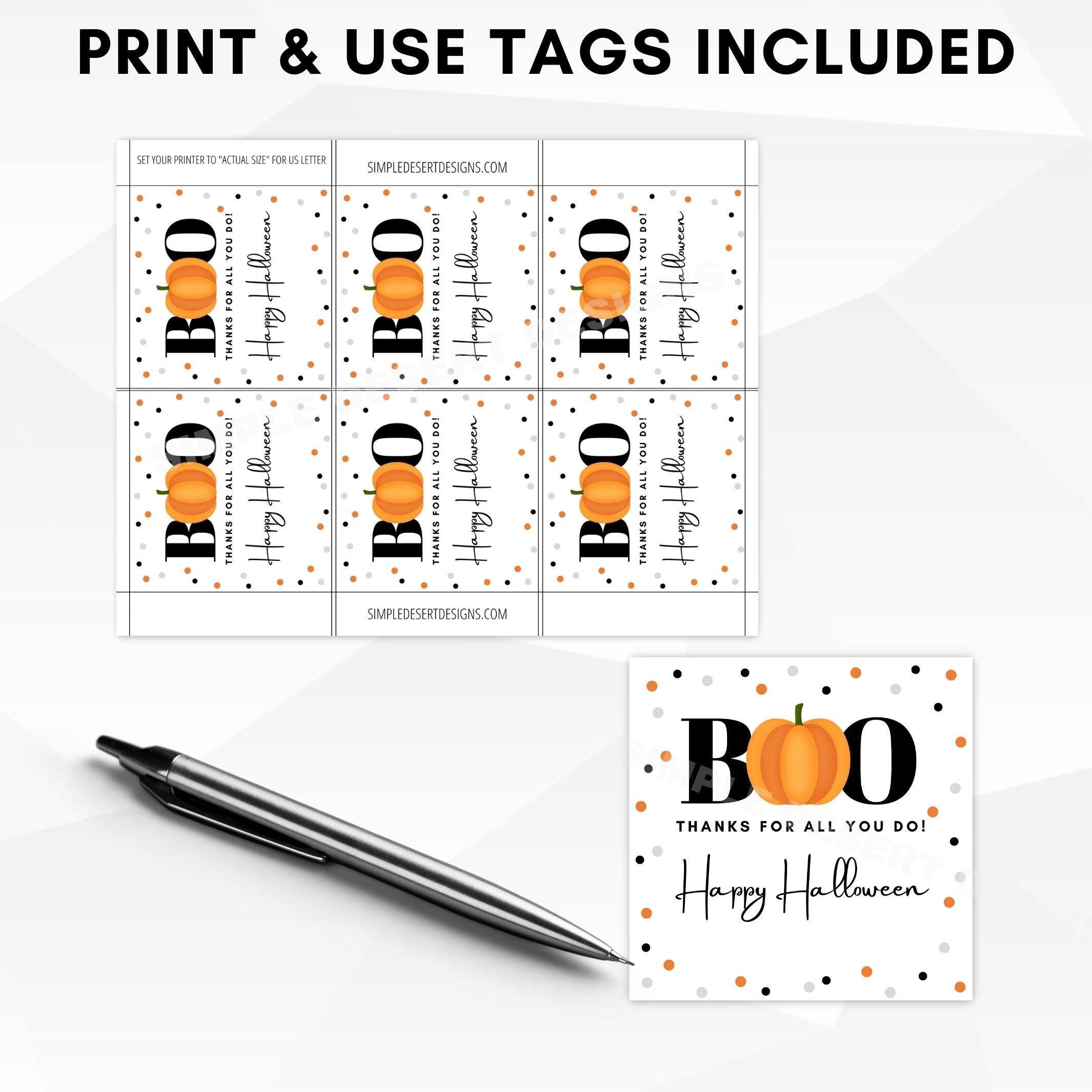 boo gift tags for halloween