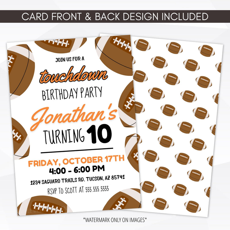 football birthday party invitation template