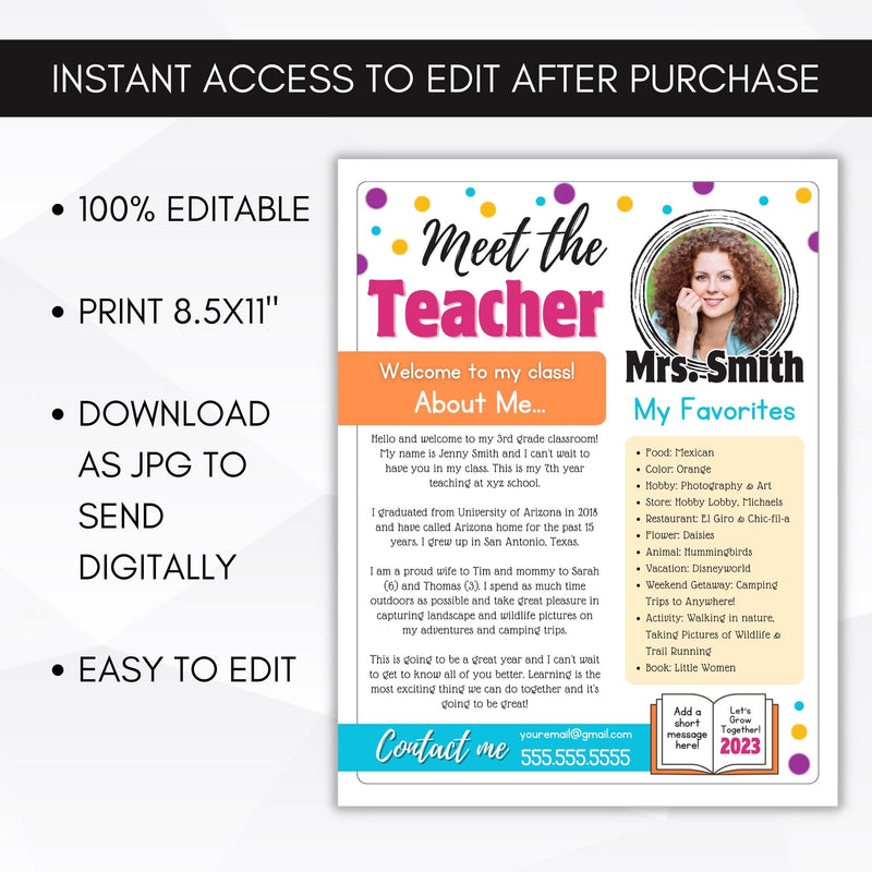 meet the teacher flyers