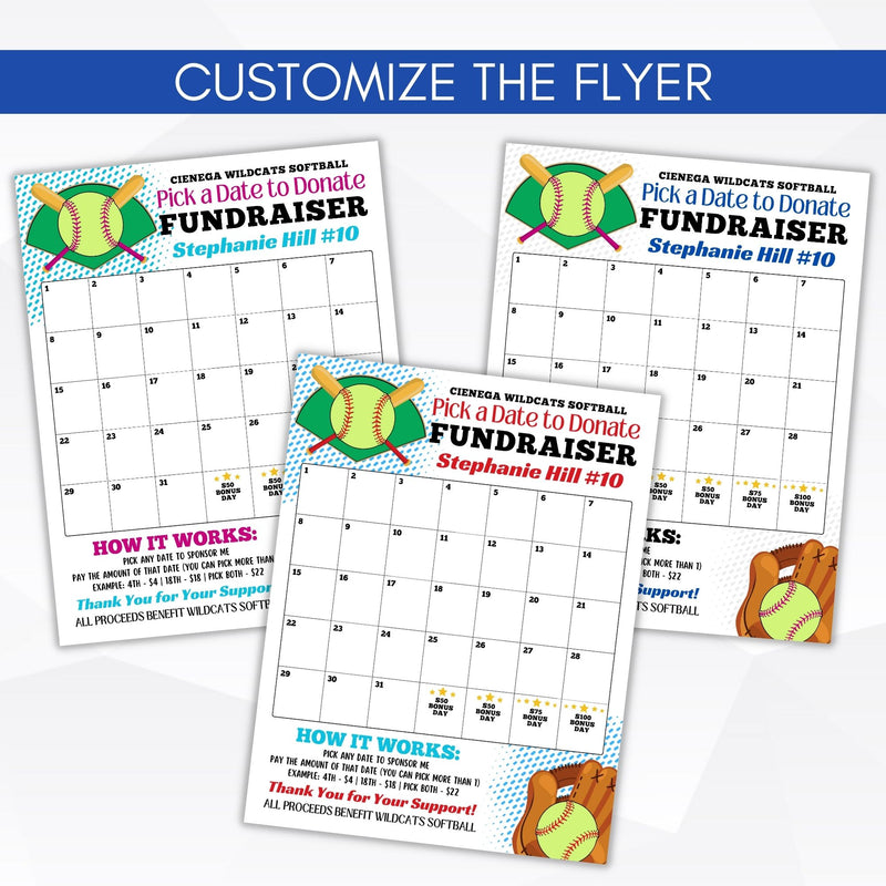 softball calendar fundraiser