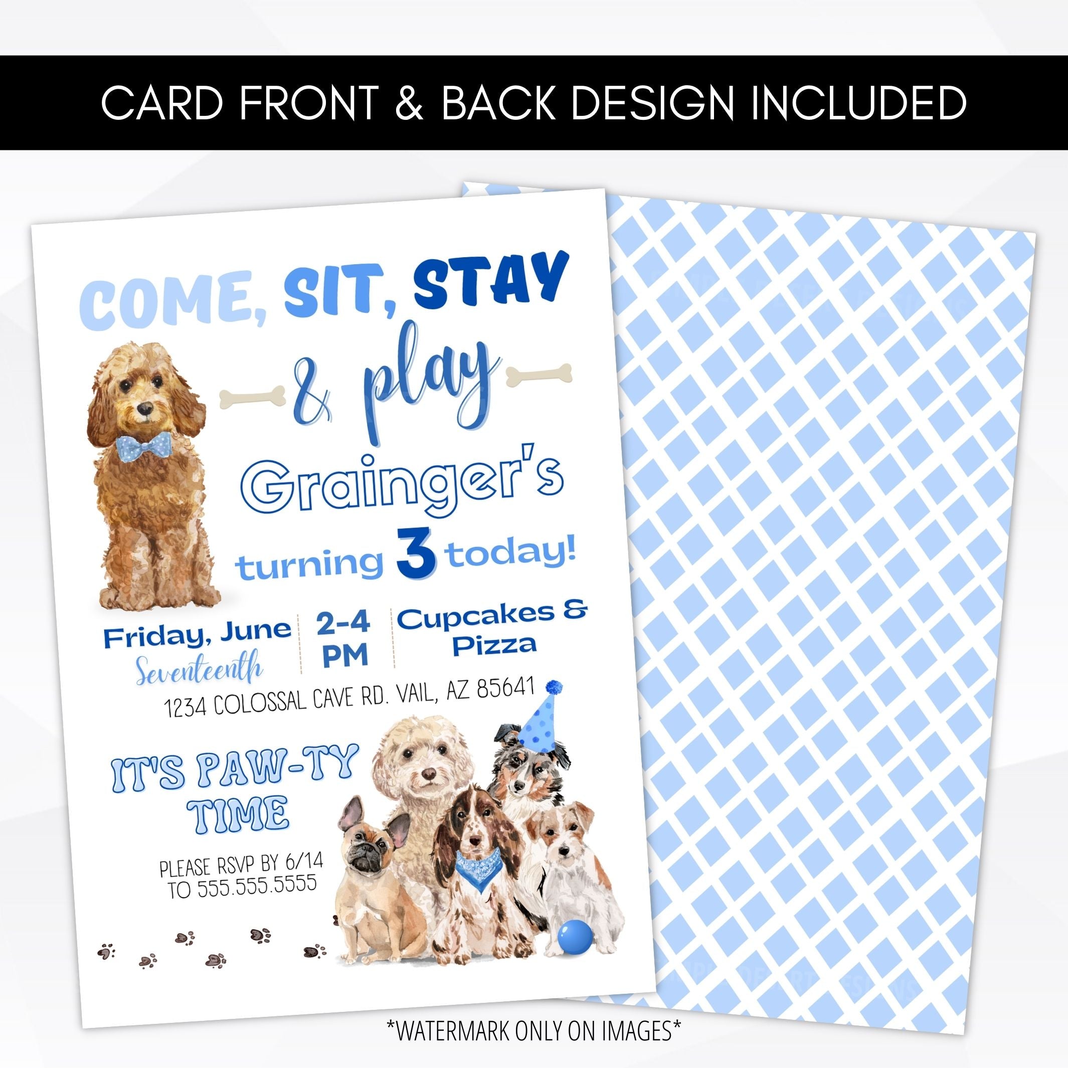 puppy birthday invite