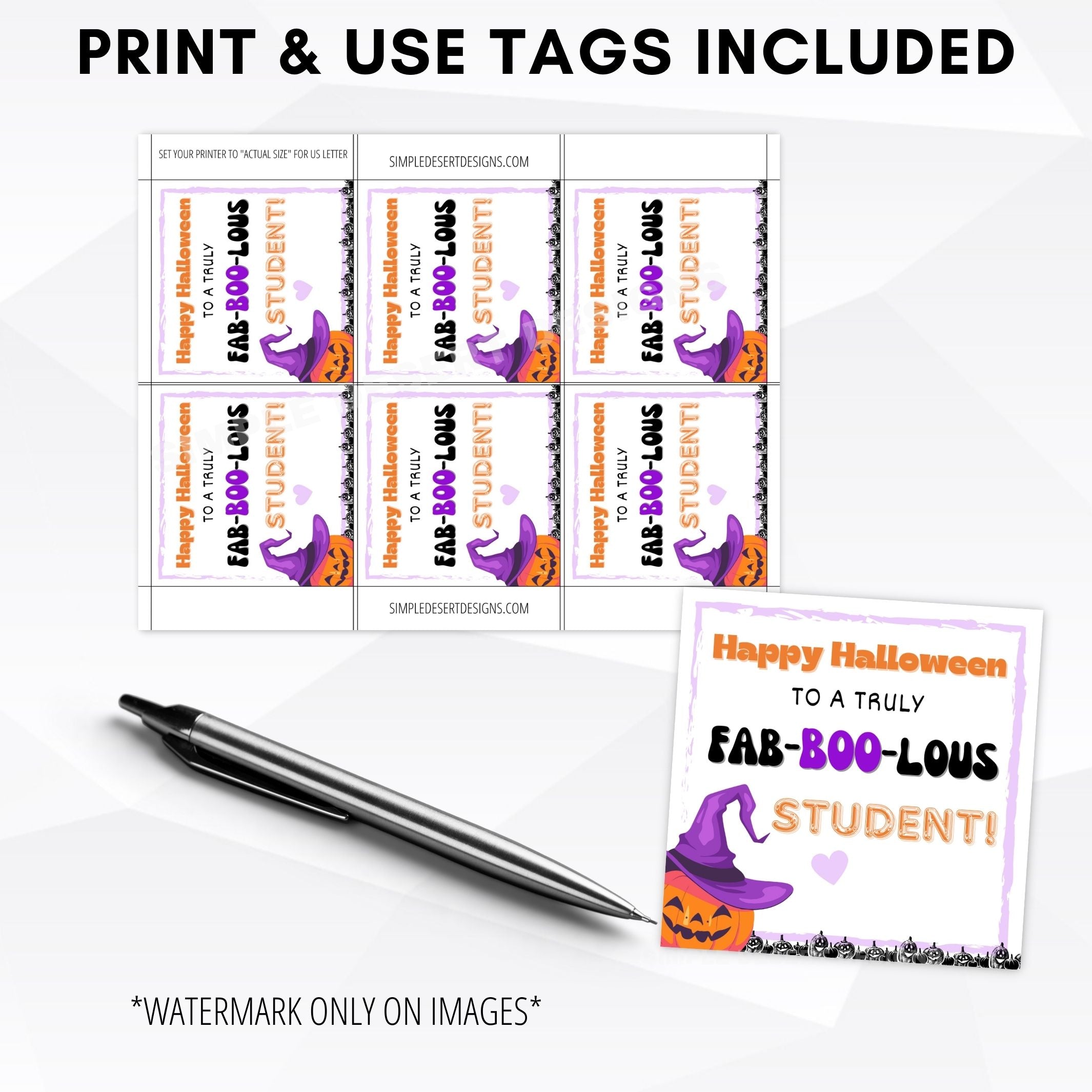 halloween treat bag tags