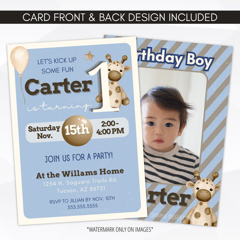 boho boys little one invite