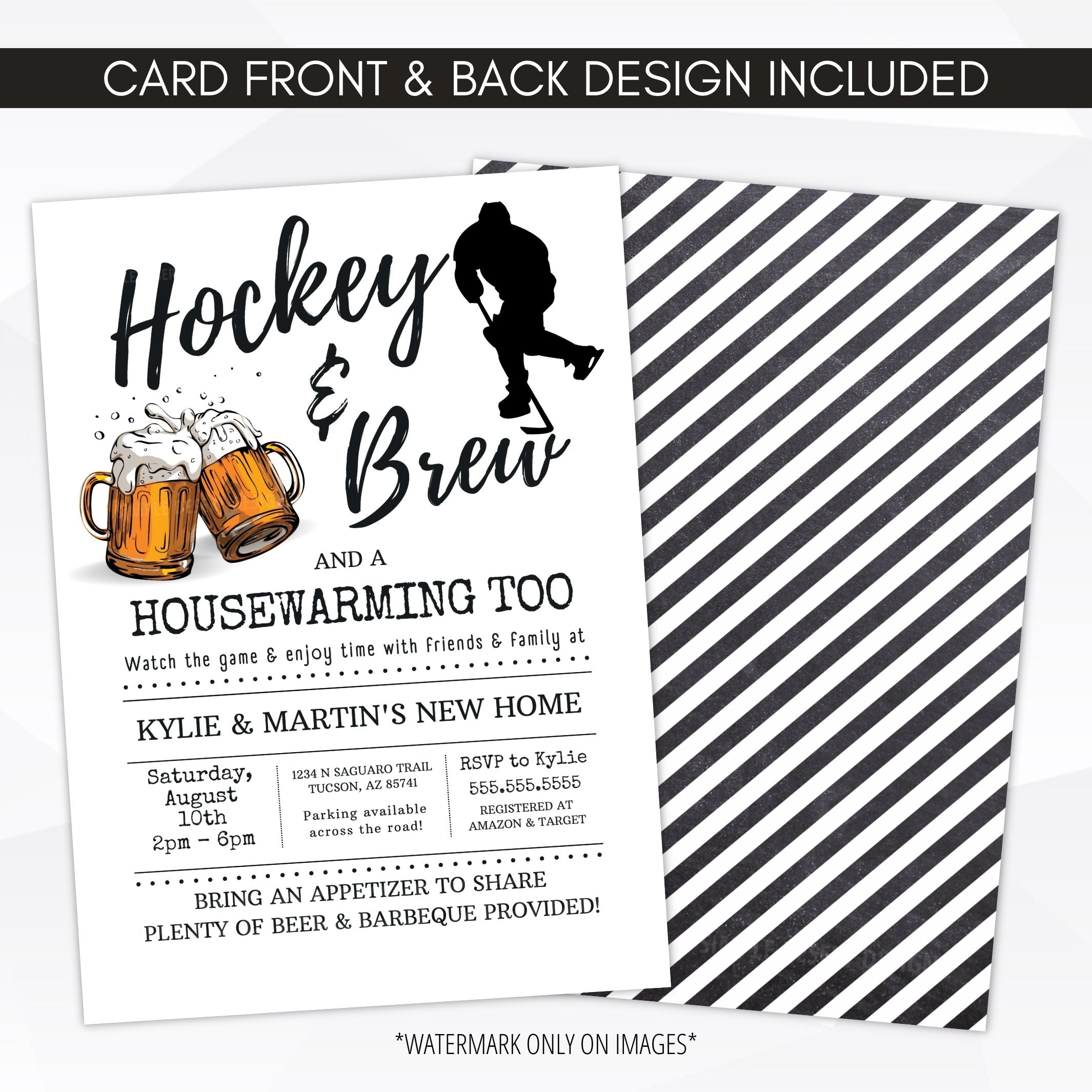 hockey watch party invitation