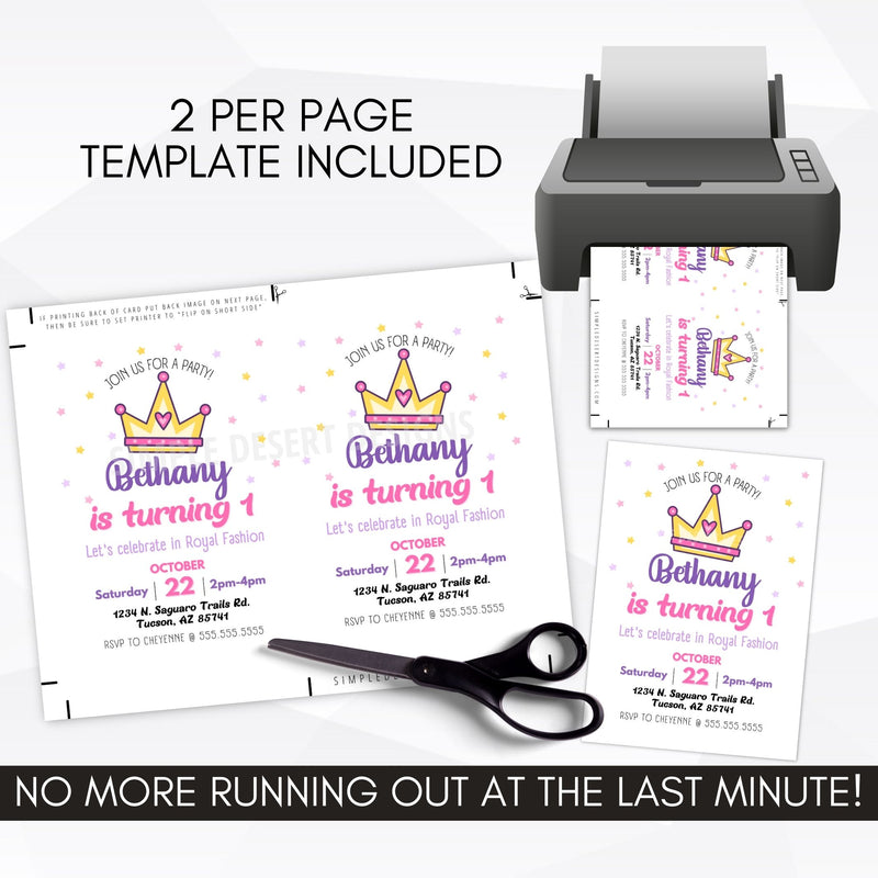 first birthday invitation princess