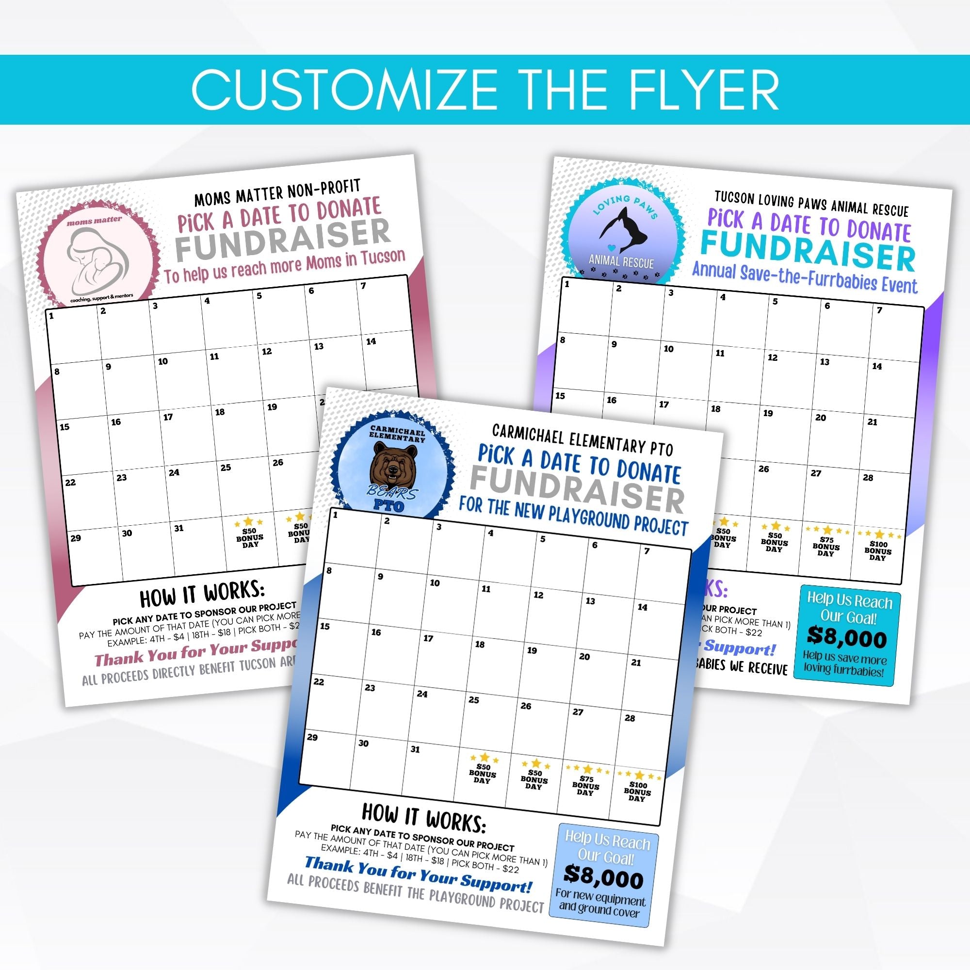 calendar fundraiser