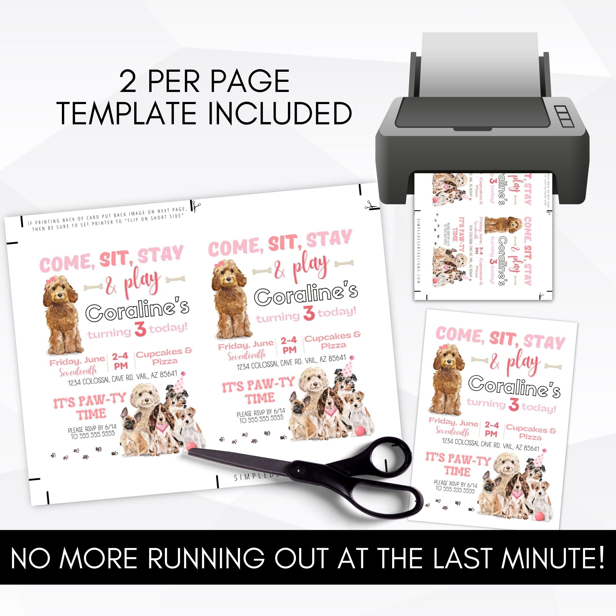 puppy birthday invite