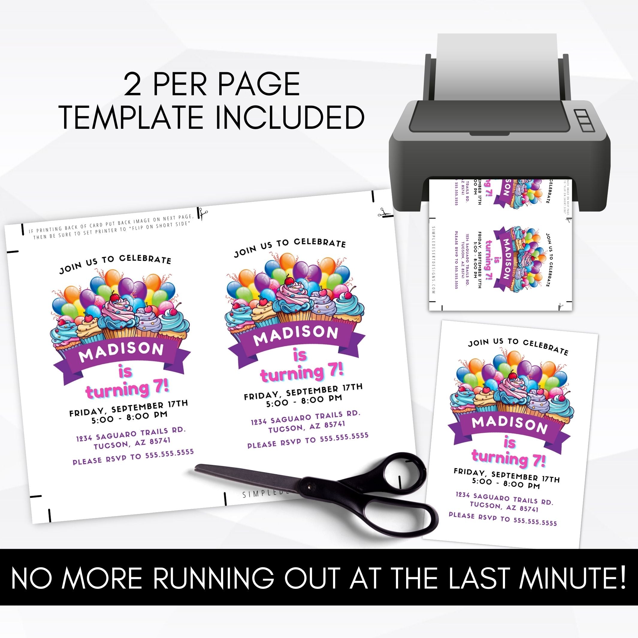 cupcake party invitations