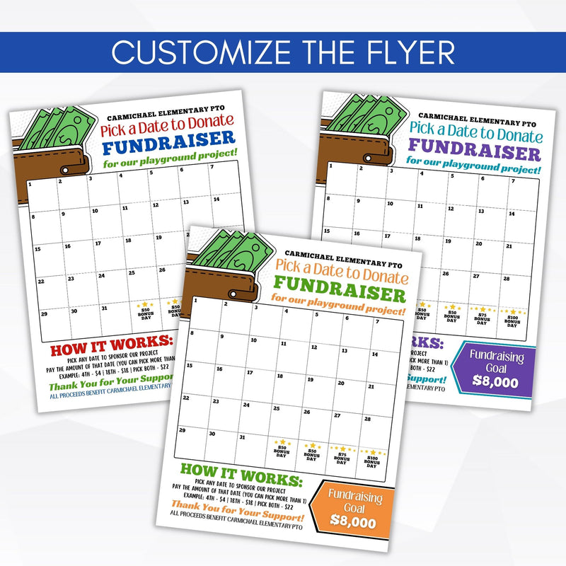 calendar fundraiser template