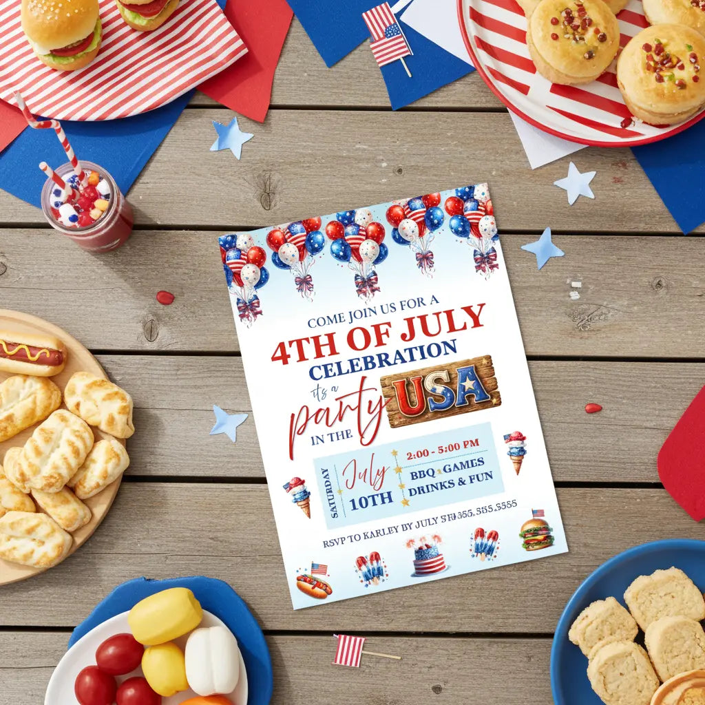 4th of July BBQ Invitation