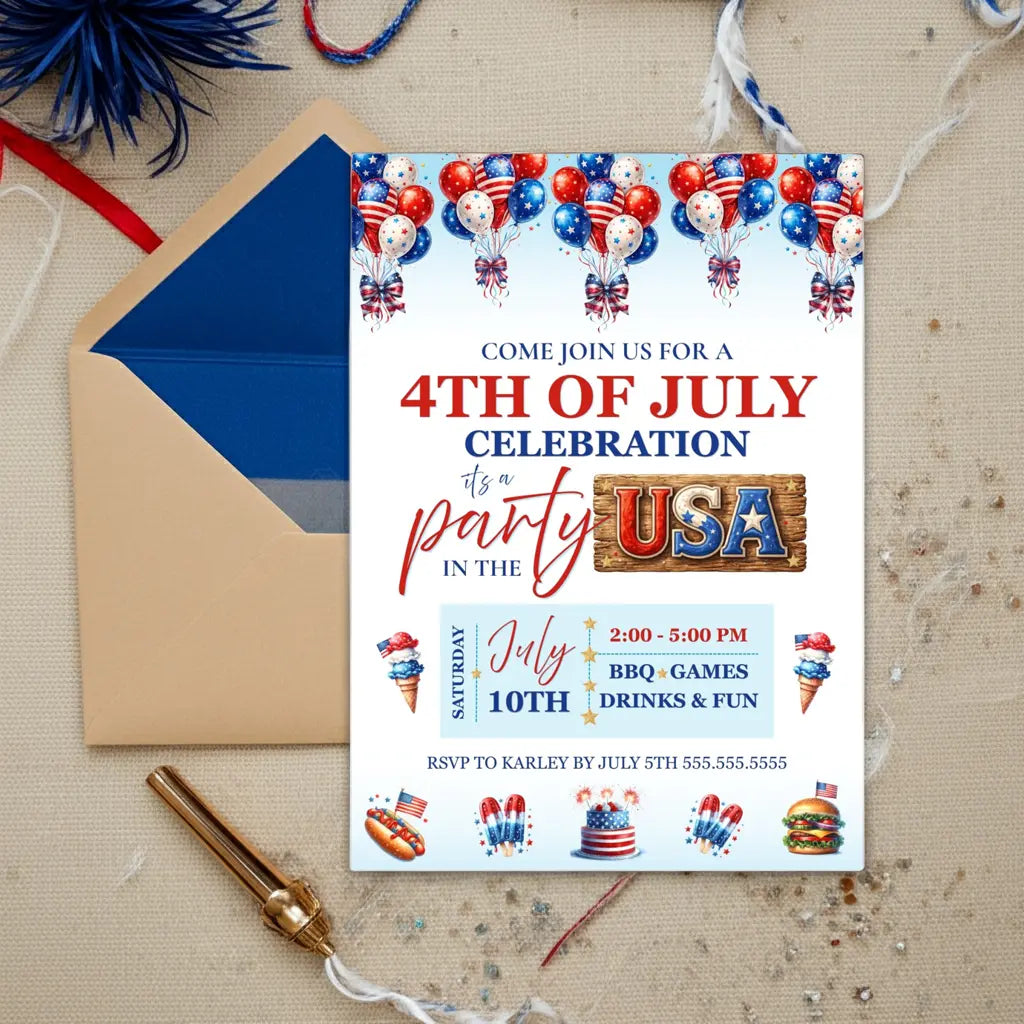 4th of July BBQ Invitation