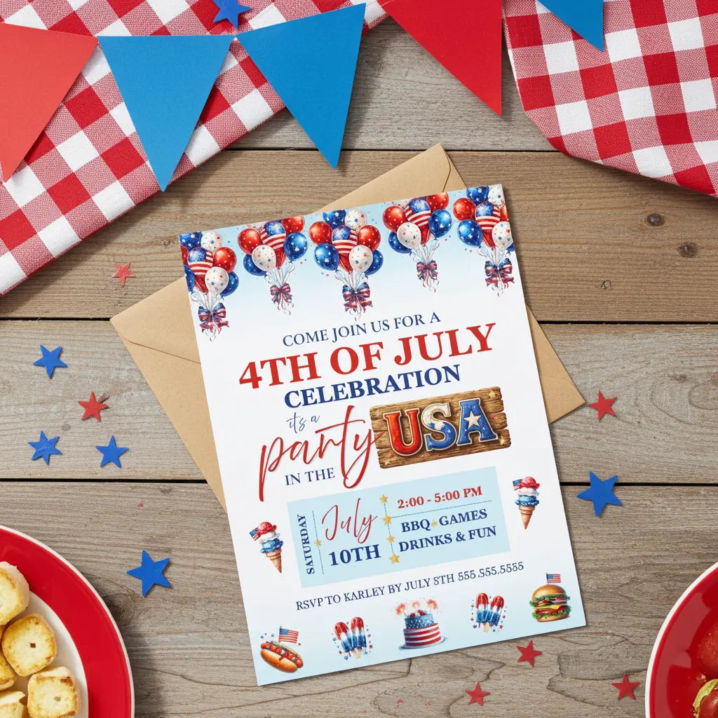 4th of July BBQ Invitation