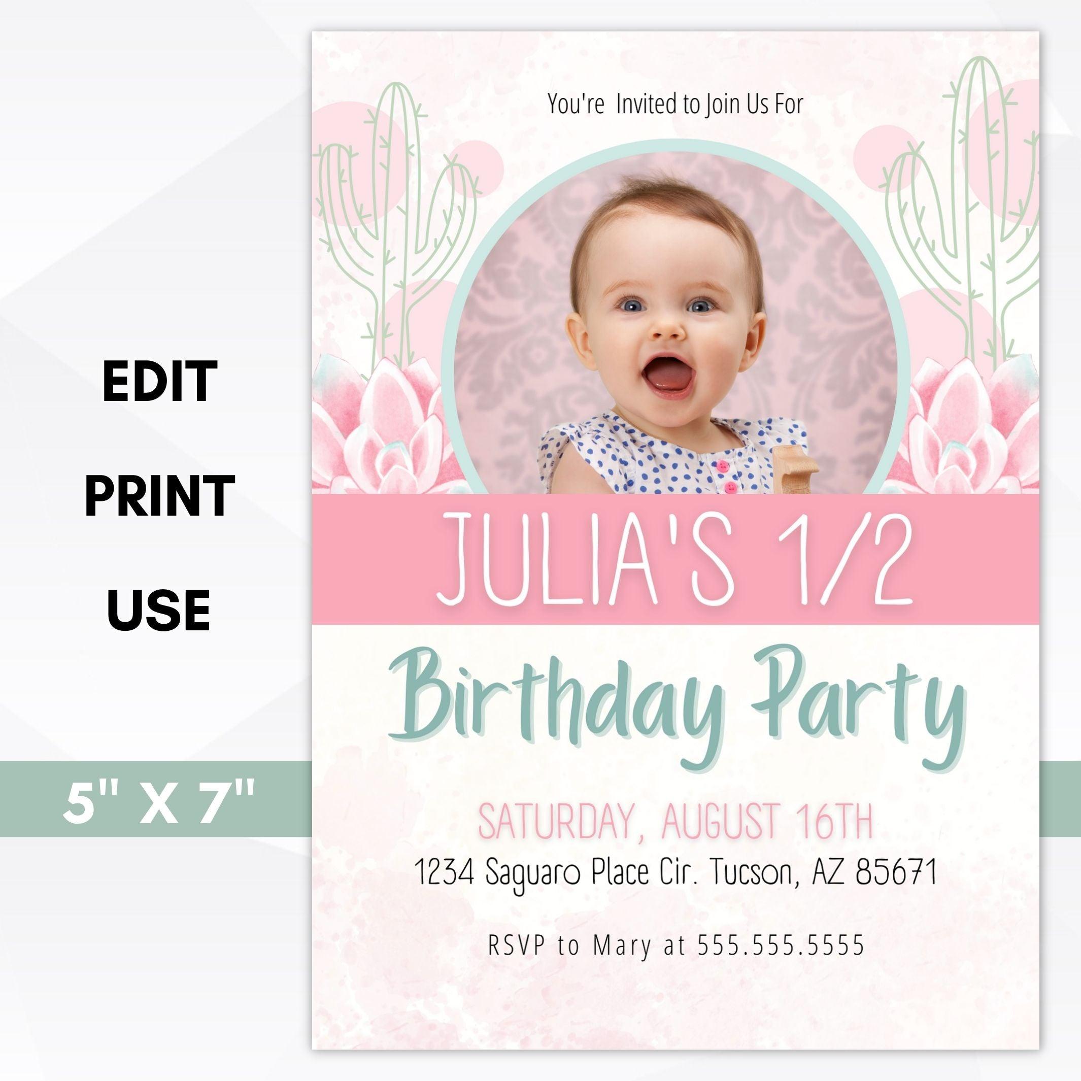 pink watercolor invitation