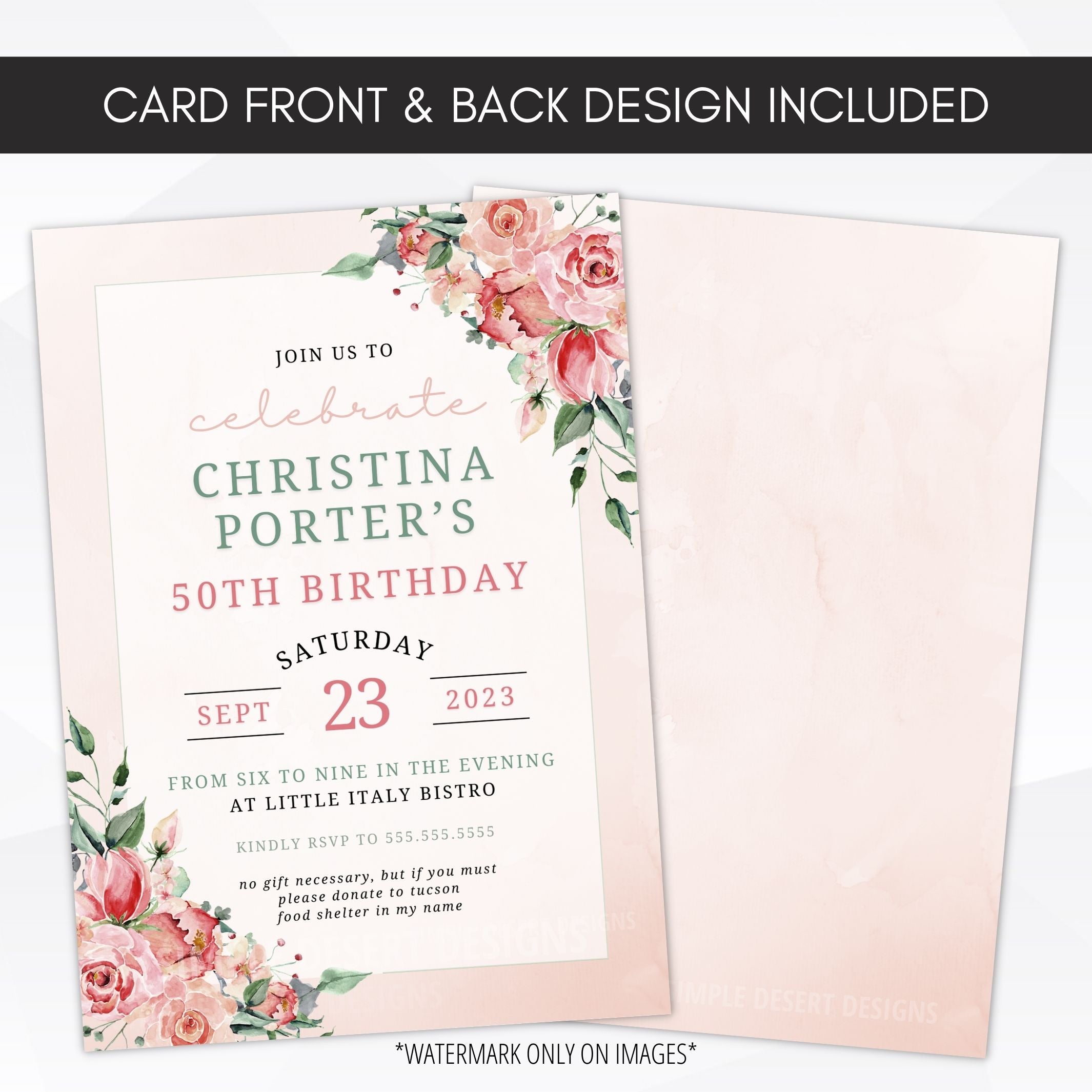 70th 50th birthday invitation personalize it