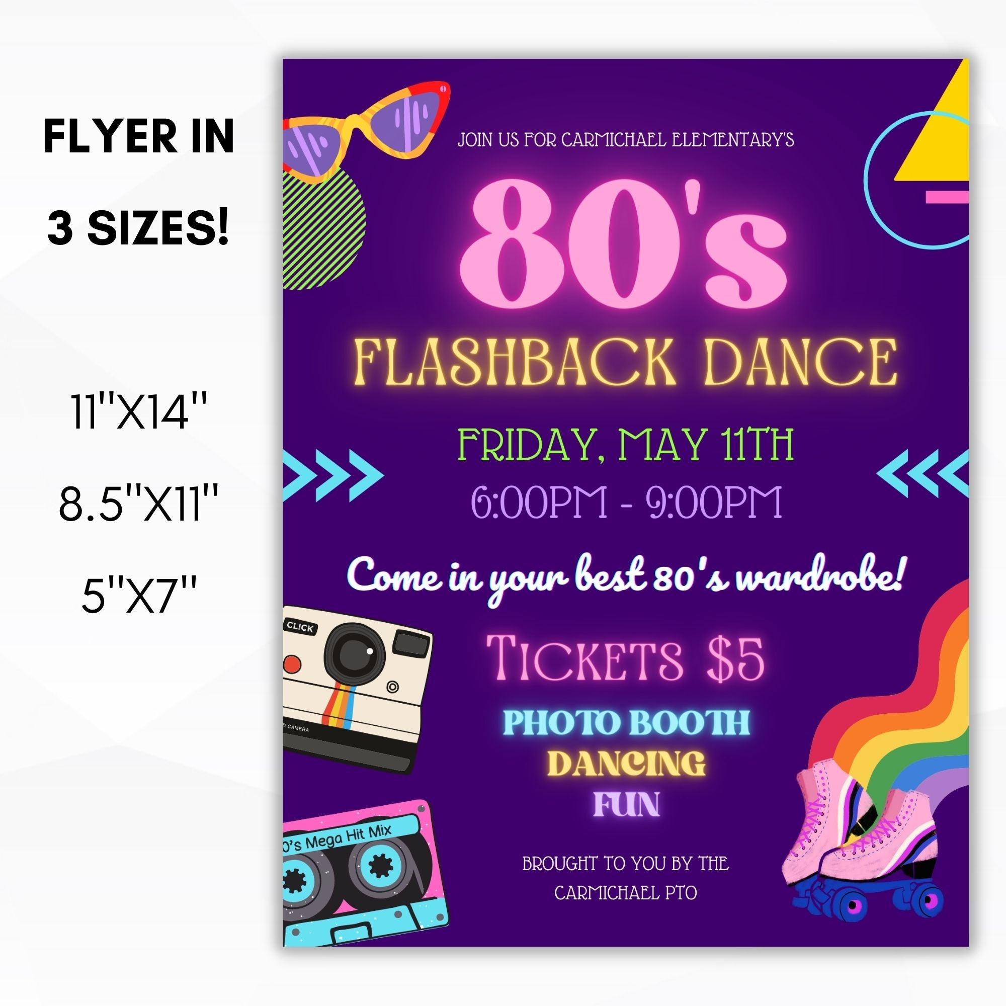 80s dance party invitation