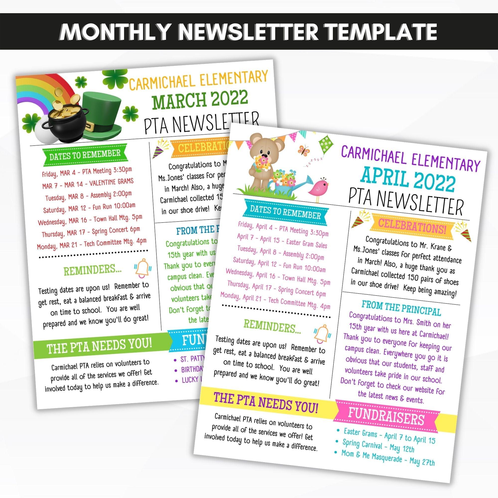 school newsletter templates