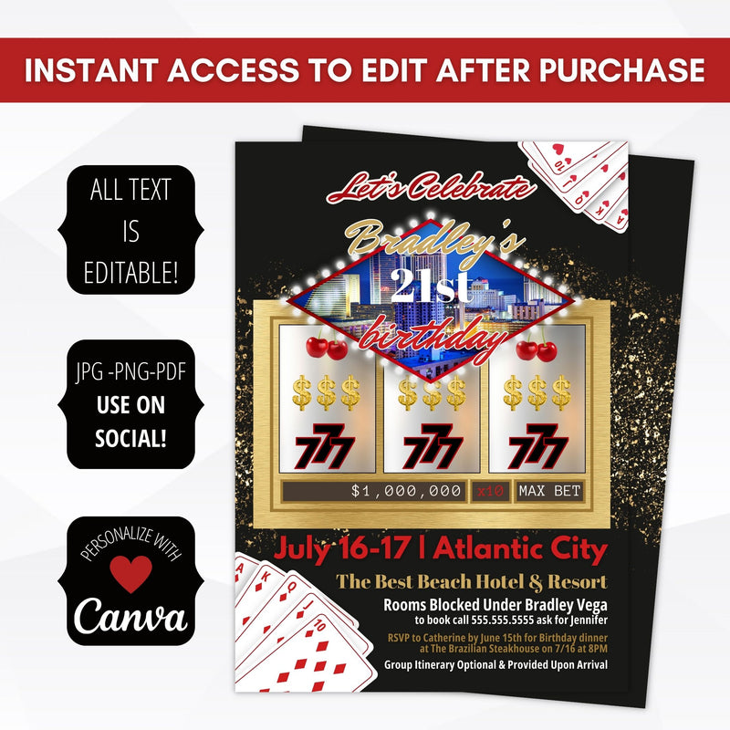 personalized atlantic city getaway invitations