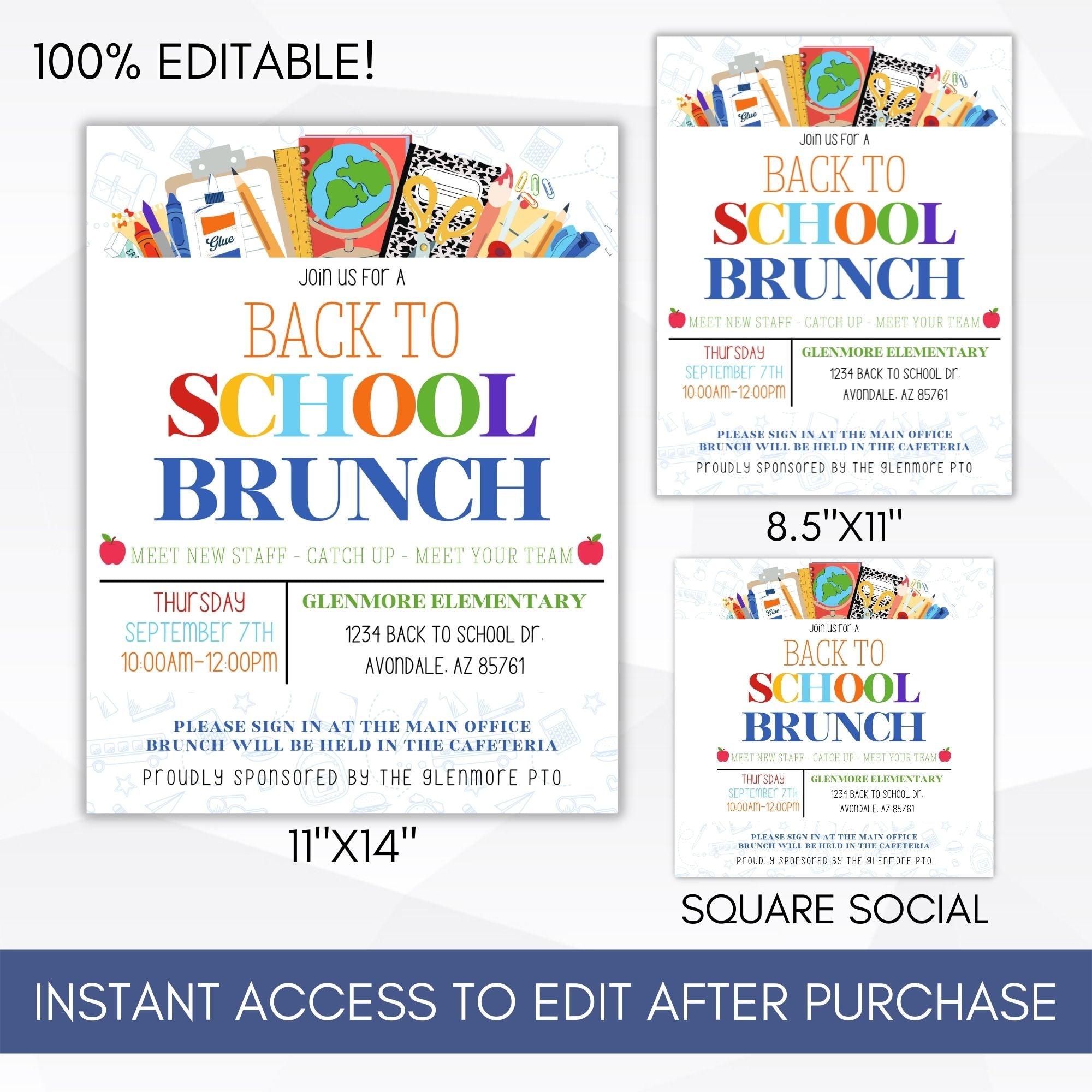 principal staff meeting meet the teacher breakfast brunch invite church non profit teacher appreciation flyer