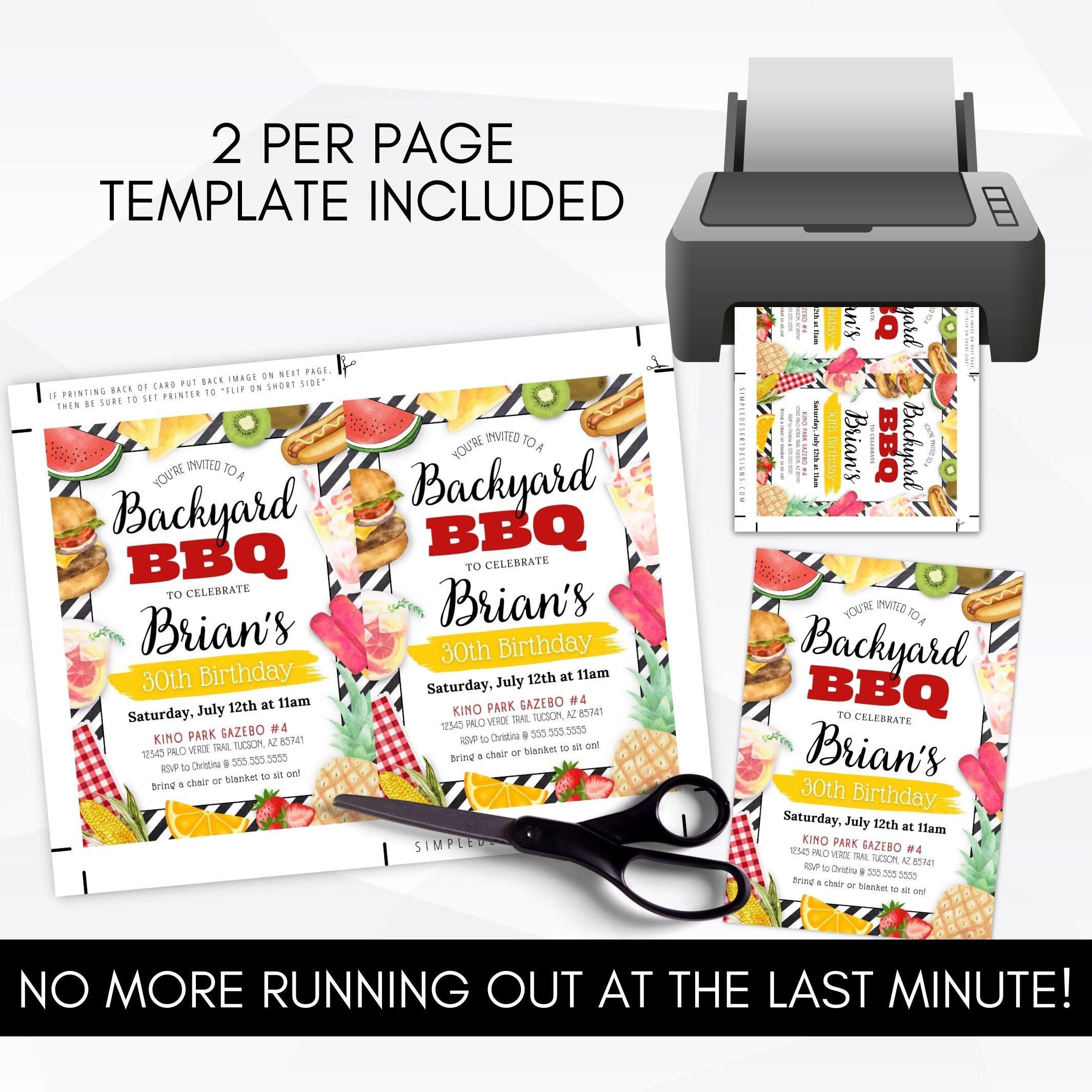 birthday barbeque party invitation