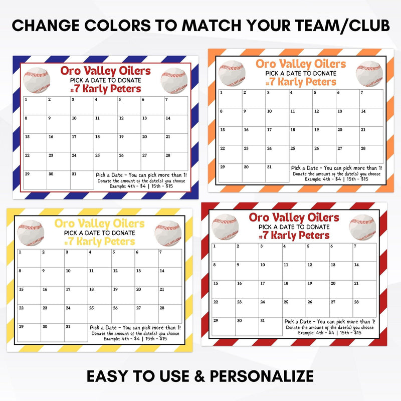 baseball calendar fundraiser
