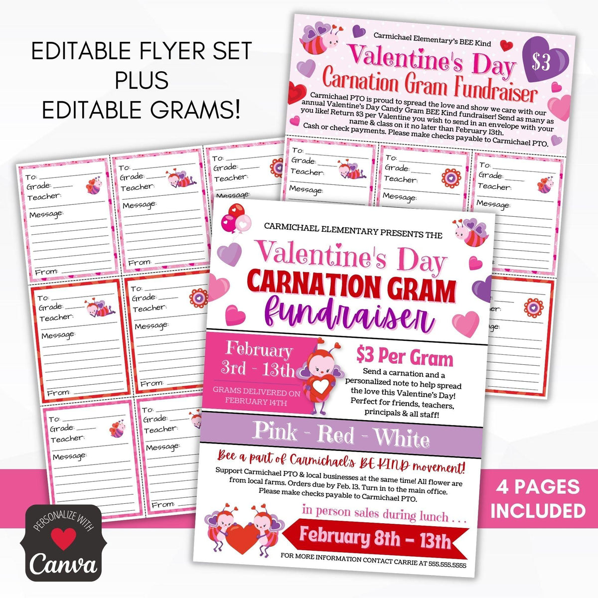 Valentine Candy Gram Flyer Bundle - Simple Desert Designs