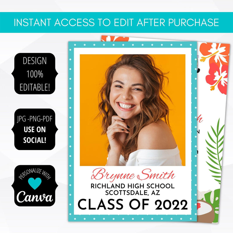 future is bright elementary high school senior college graduate pool party invitation