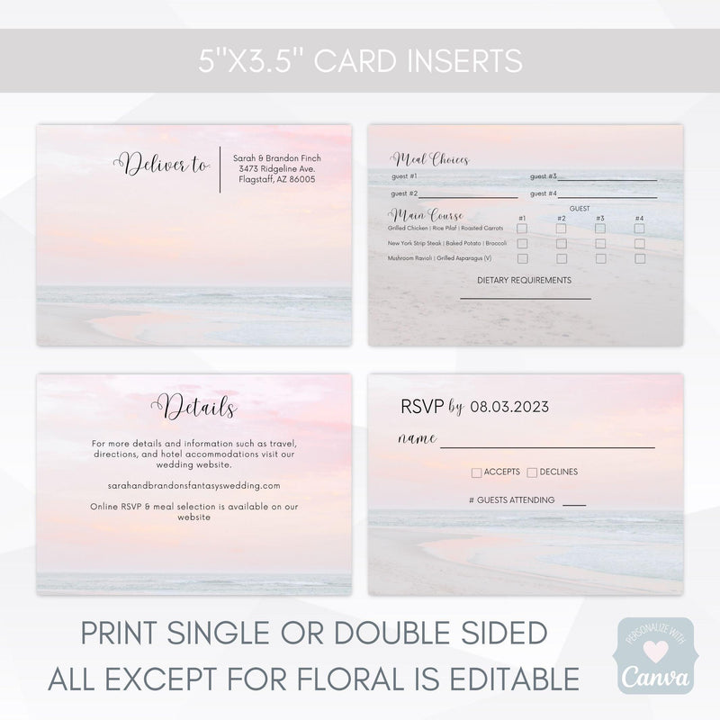 artsy hawaiian outdoor wedding invitation