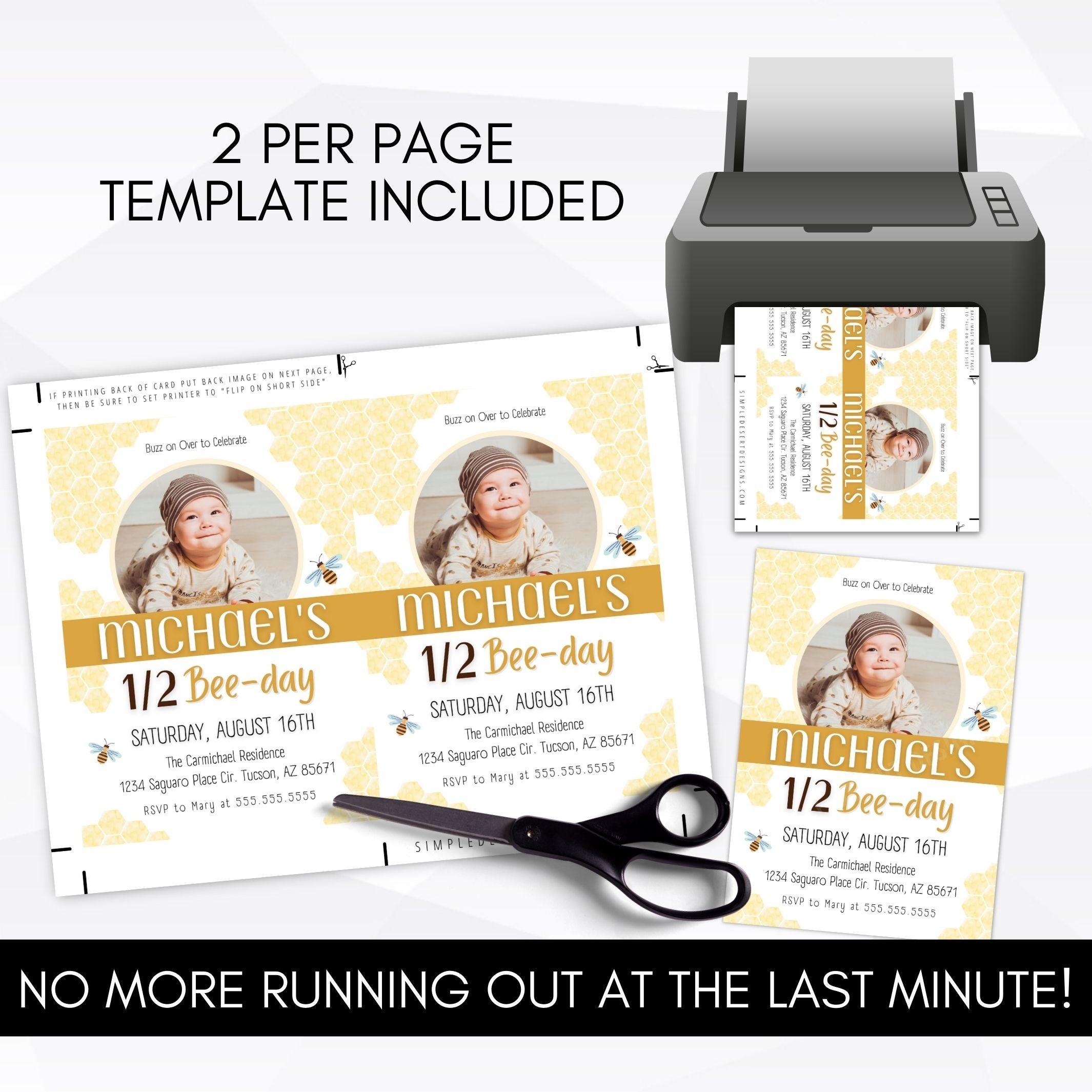bee theme party invitations