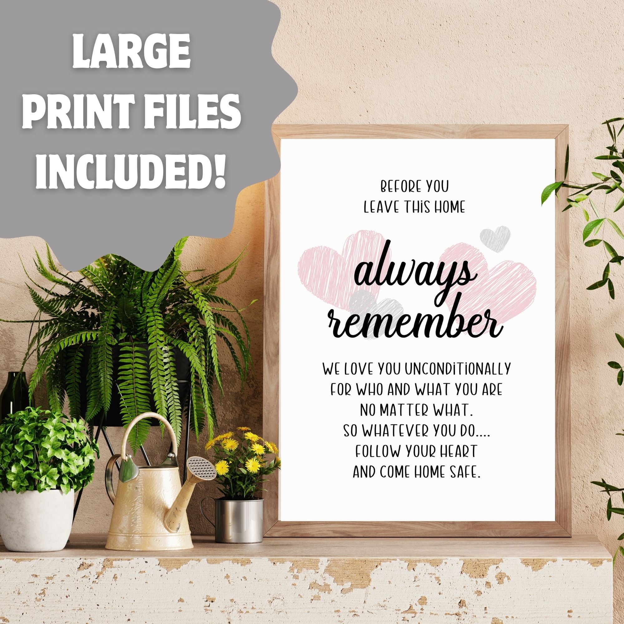 printable wall art for mud room foyer or kids inspirational artwork before you leave this home always remember