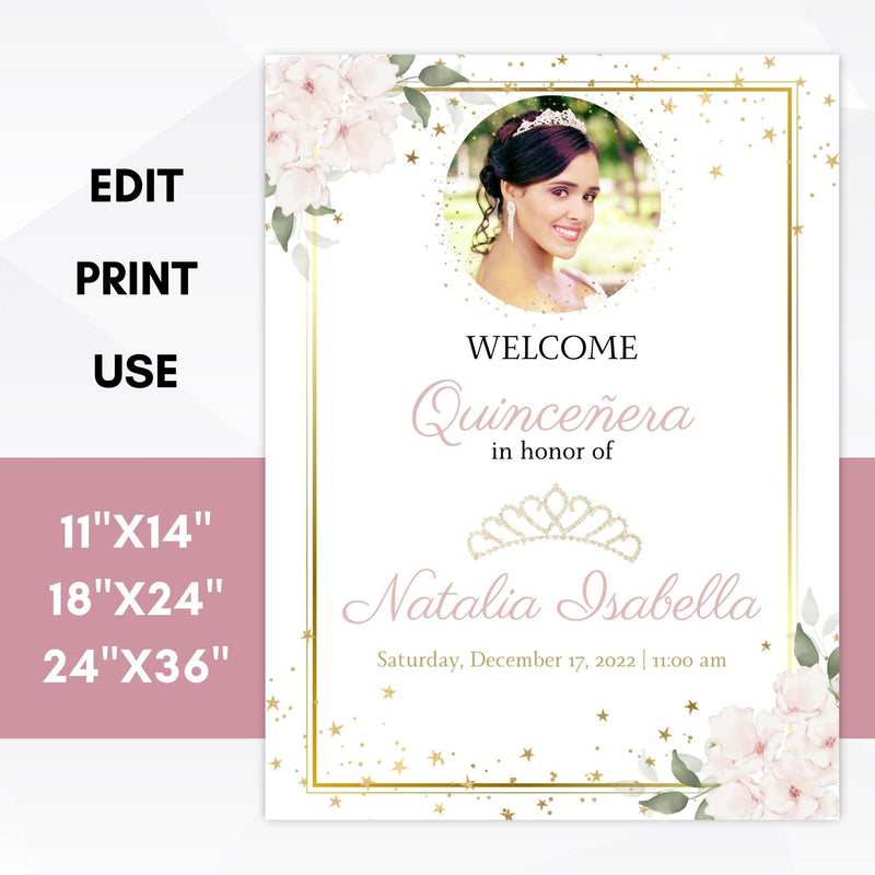 quinceanera birthday banner template