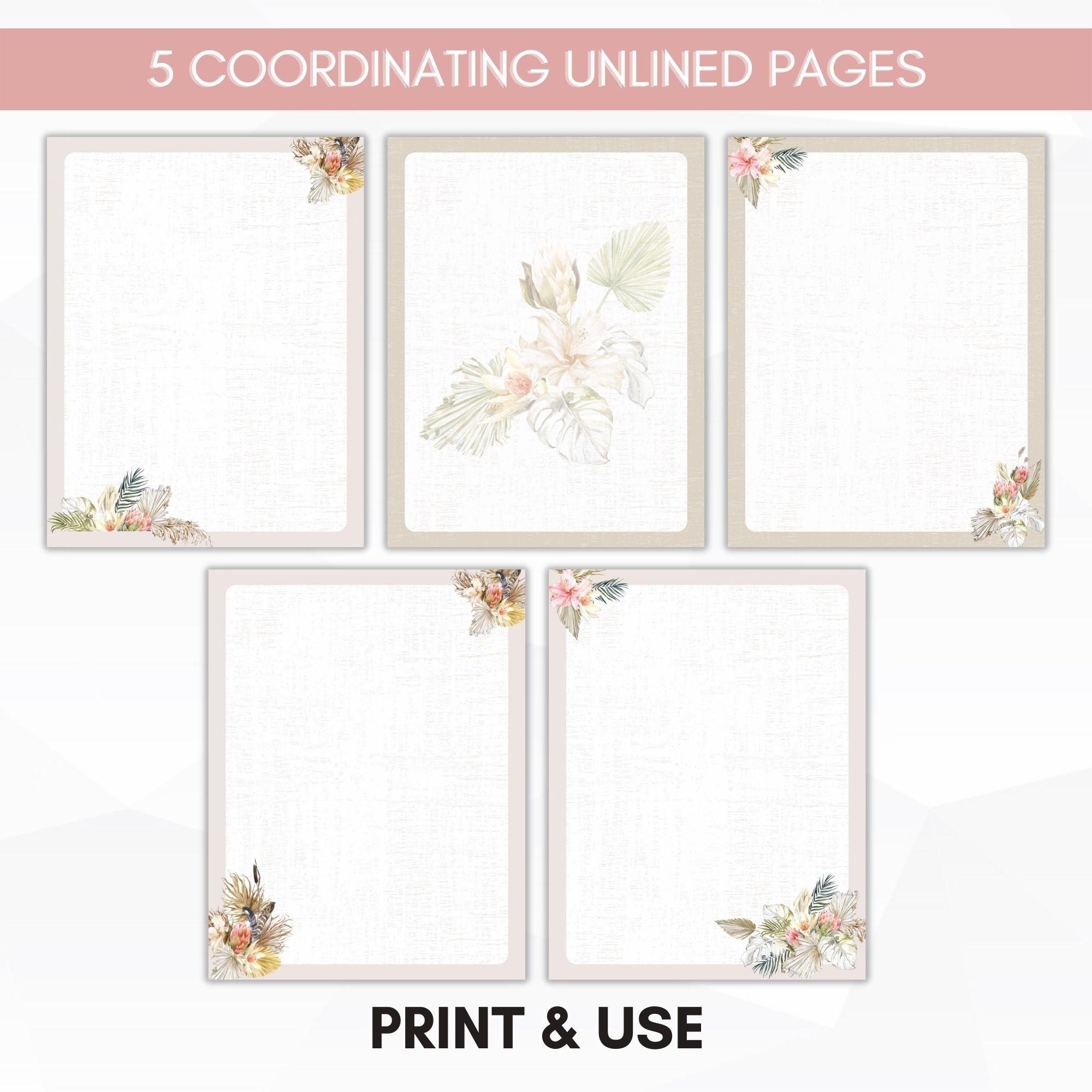 unlined boho journal paper